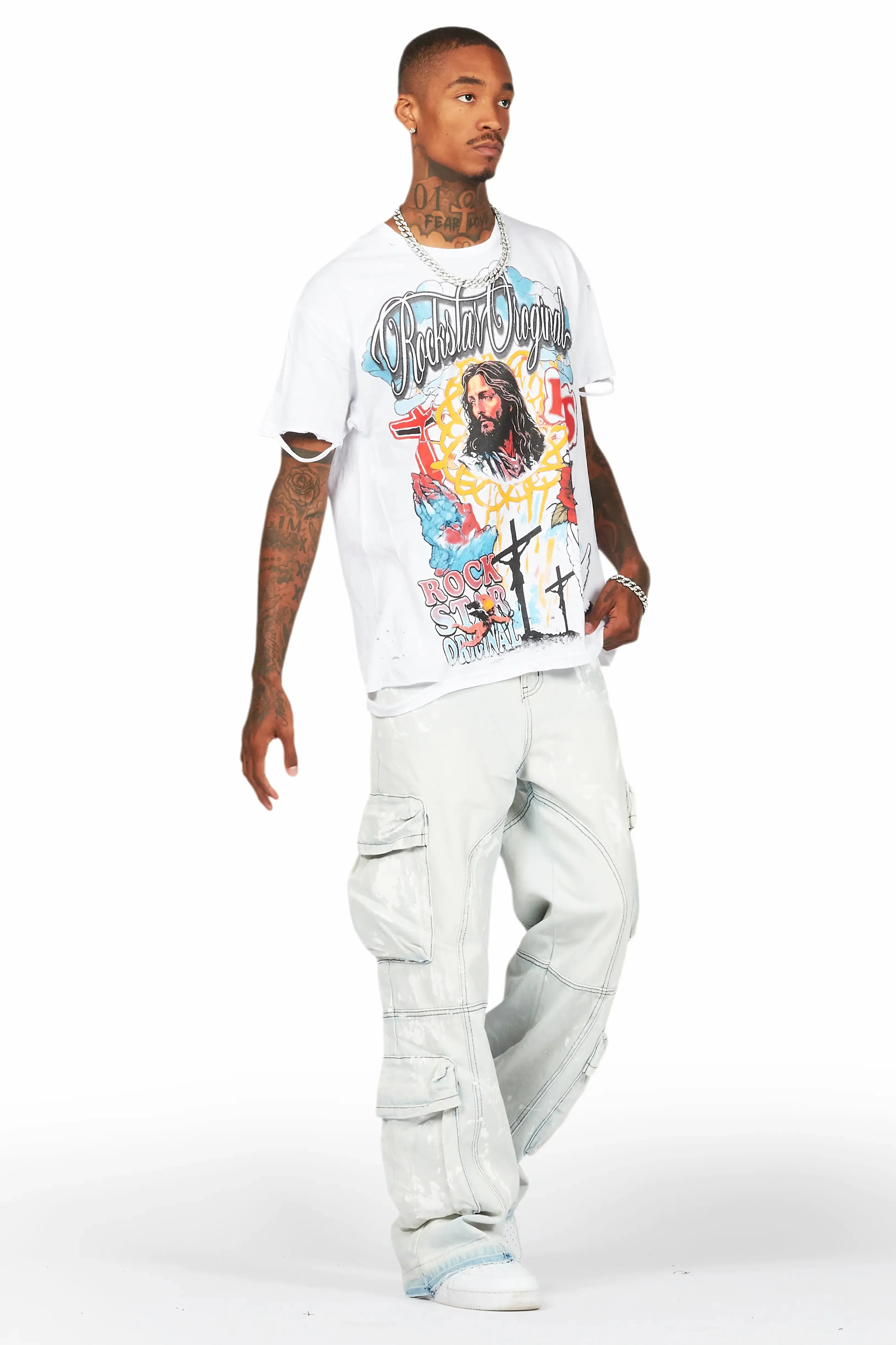 Alary Painter Blue Baggy Fit Cargo Jean