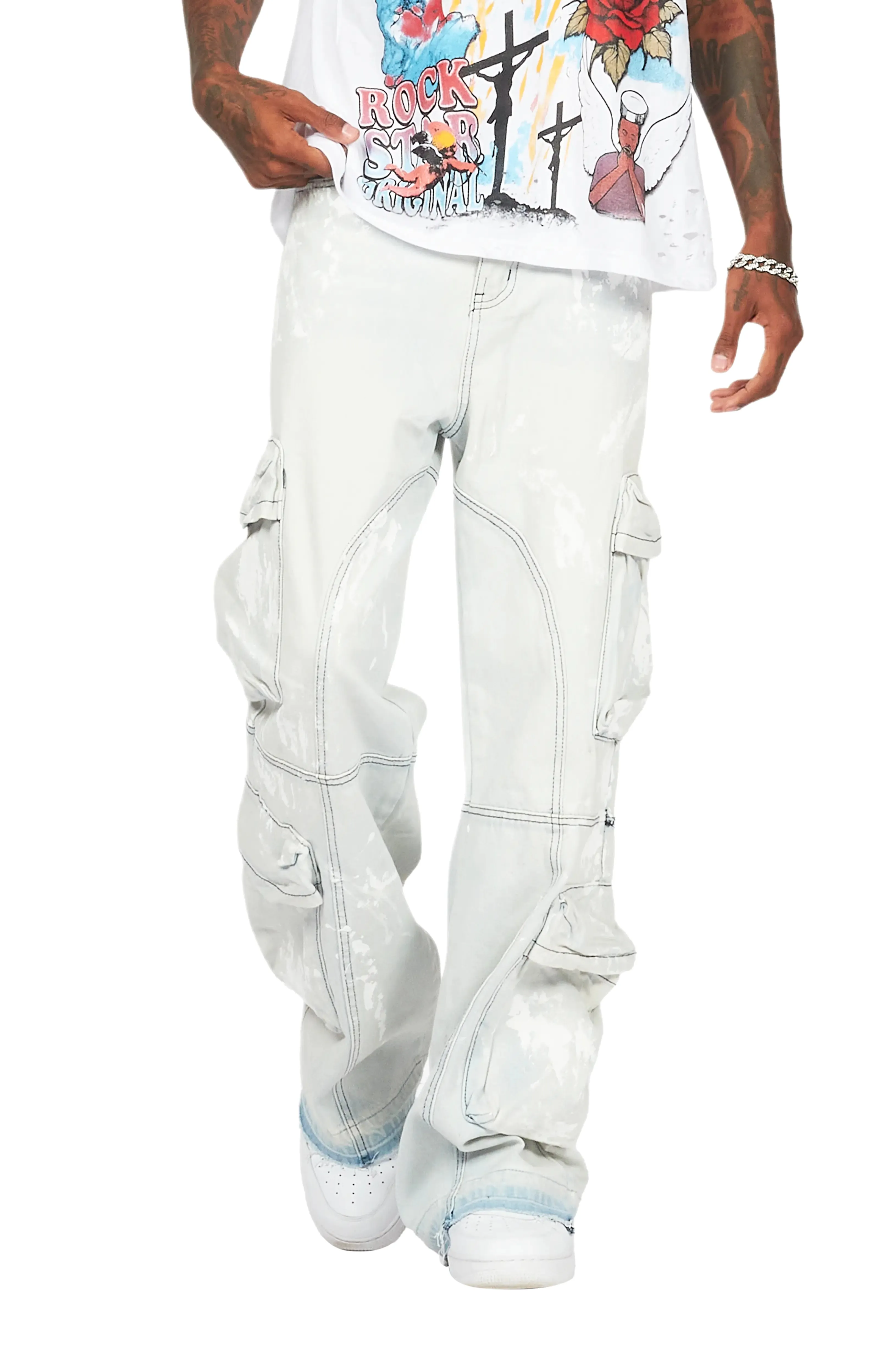 Alary Painter Blue Baggy Fit Cargo Jean