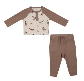 Angel Dear L/S Raglan Henley   Jogger - Ducks