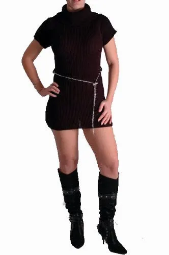 Azure Cap Sleeve Cowl Neck Mini Dress