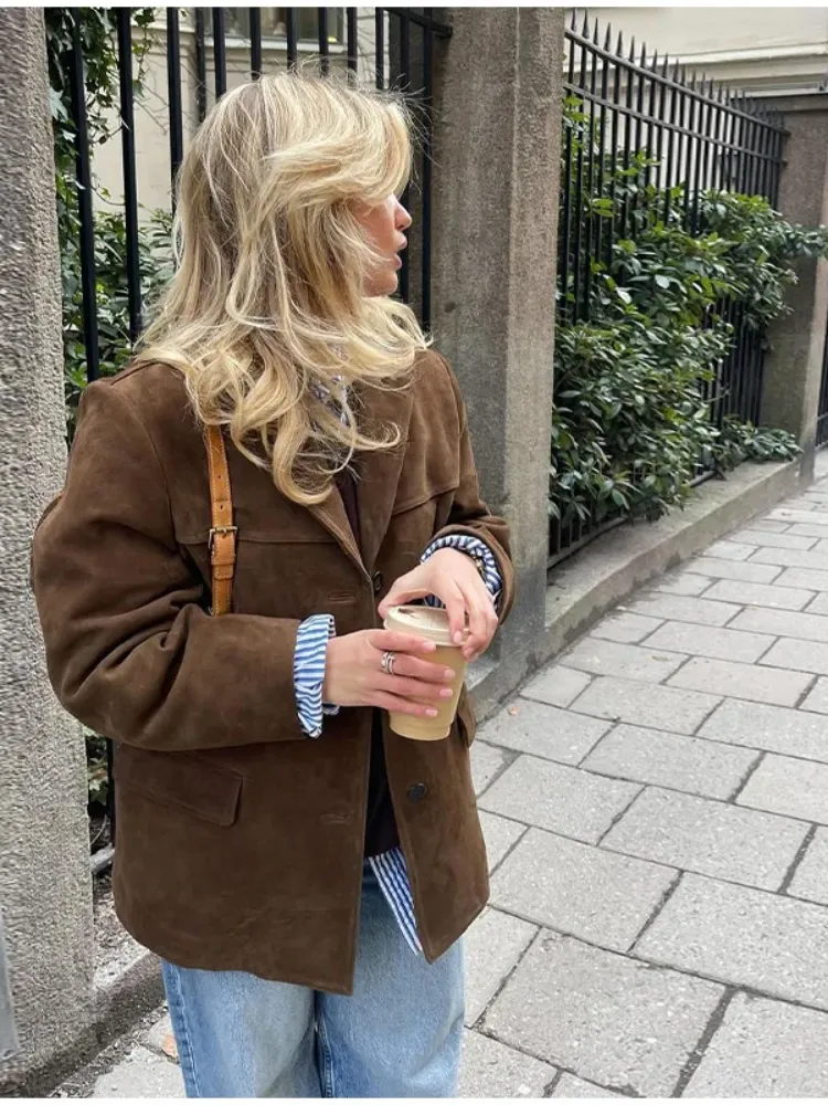 Benet Mantel | Oversized Suede Trench Coat