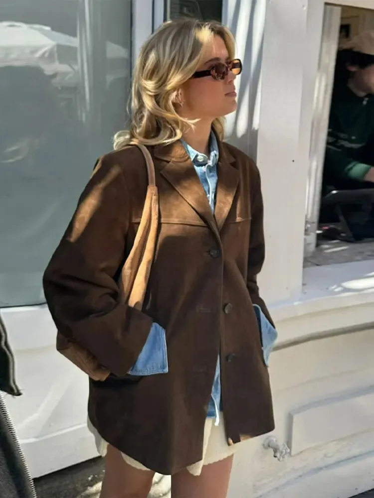 Benet Mantel | Oversized Suede Trench Coat