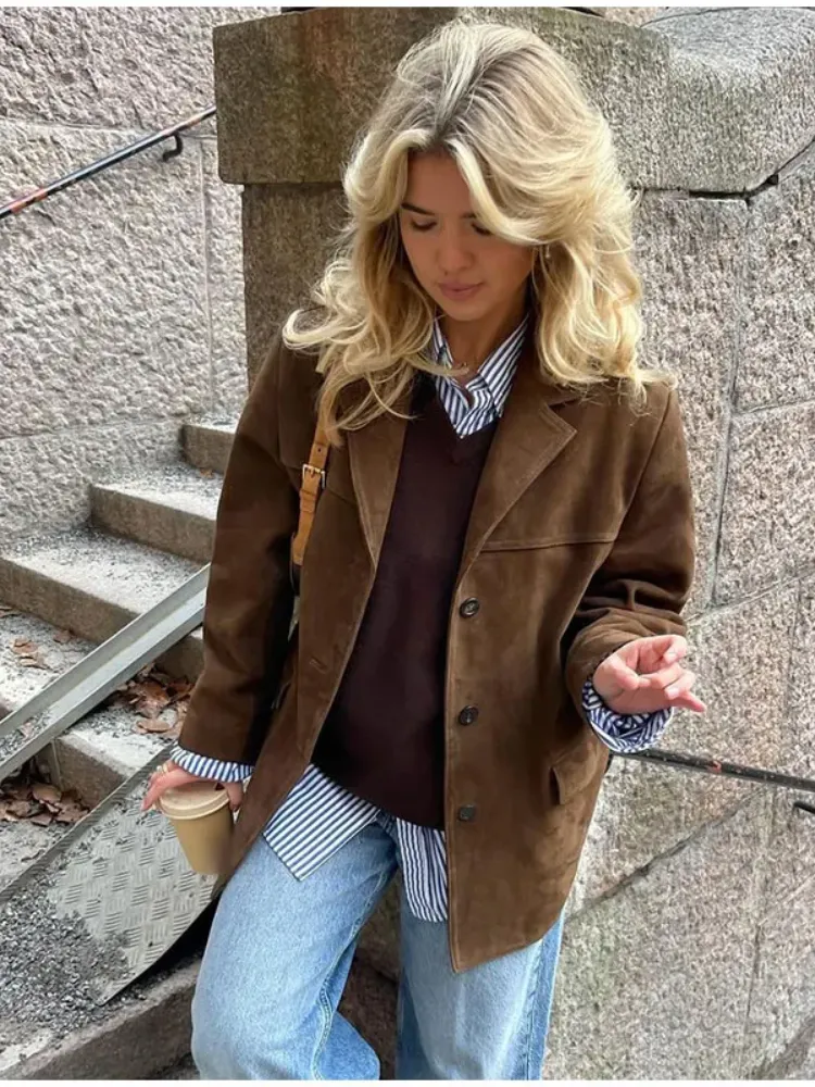 Benet Mantel | Oversized Suede Trench Coat