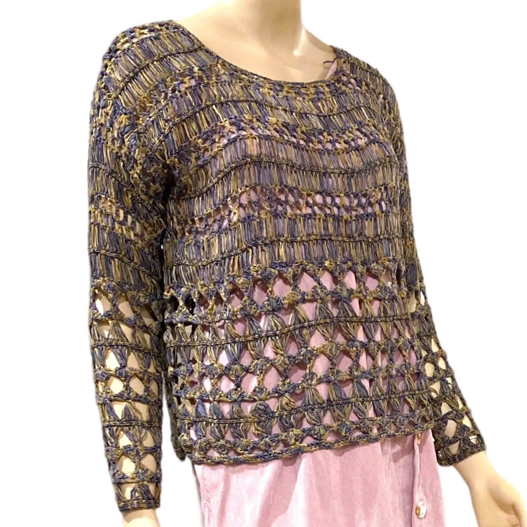 Brown Diamond Stitch Boho Crochet Top