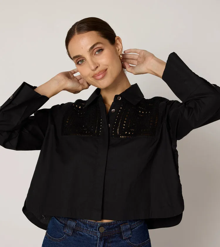 CLEOBELLA Sierra Crochet Long Sleeve Blouse