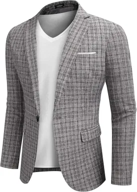 COOFANDY Men's Blazer Casual Sport Coats Slim Fit One Button Suit Jacket Lightweight Sports Jacket