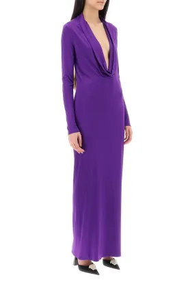 cowl neck maxi dress