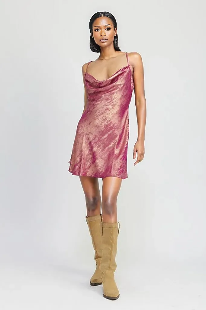Cowl Neck Mini Slip Dress