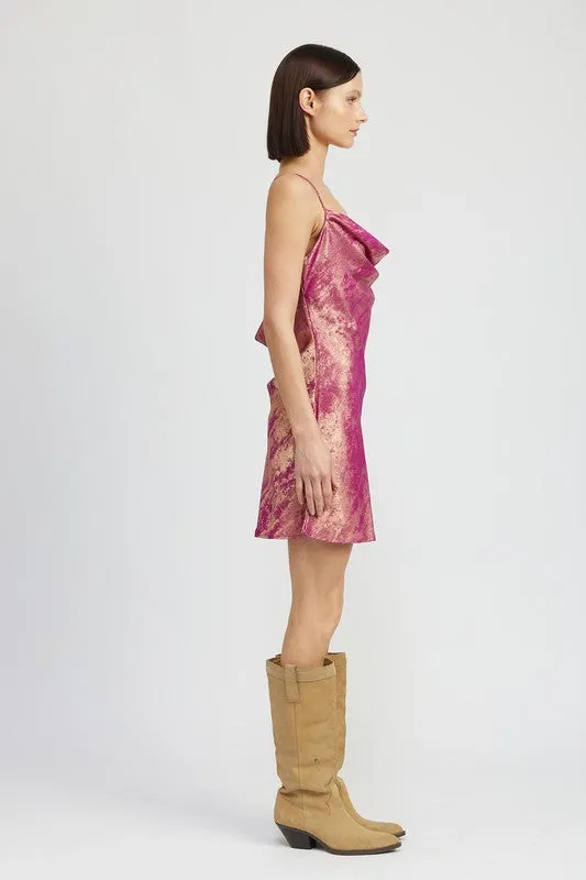 Cowl Neck Mini Slip Dress