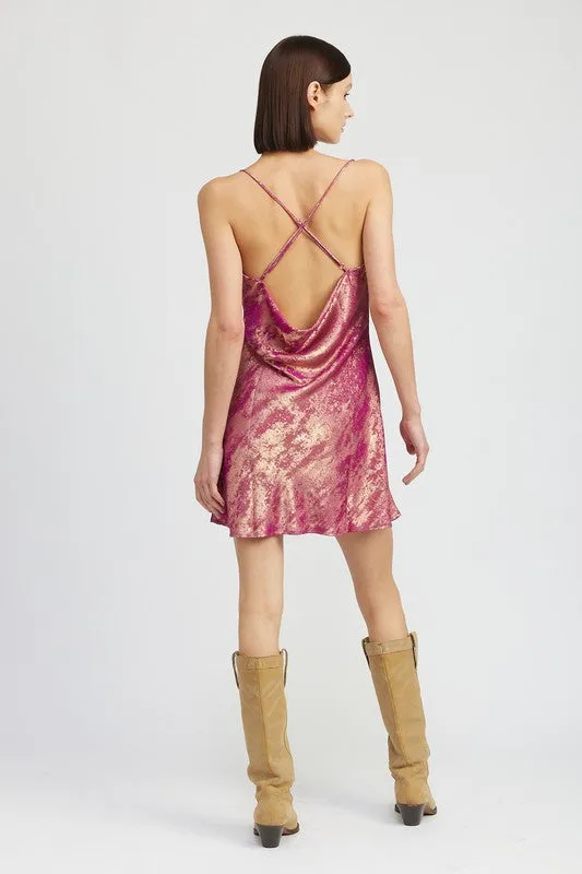 Cowl Neck Mini Slip Dress