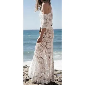 Crochet beach maxi dress
