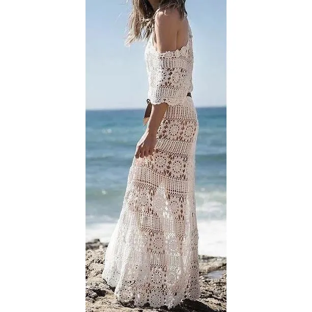 Crochet beach maxi dress