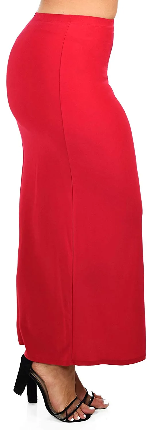 Dare2BStylish Women's Stretchy Office Maxi Pencil Skirt | Reg & Plus Sizes | Made in US