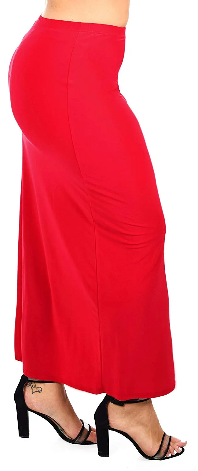 Dare2BStylish Women's Stretchy Office Maxi Pencil Skirt | Reg & Plus Sizes | Made in US
