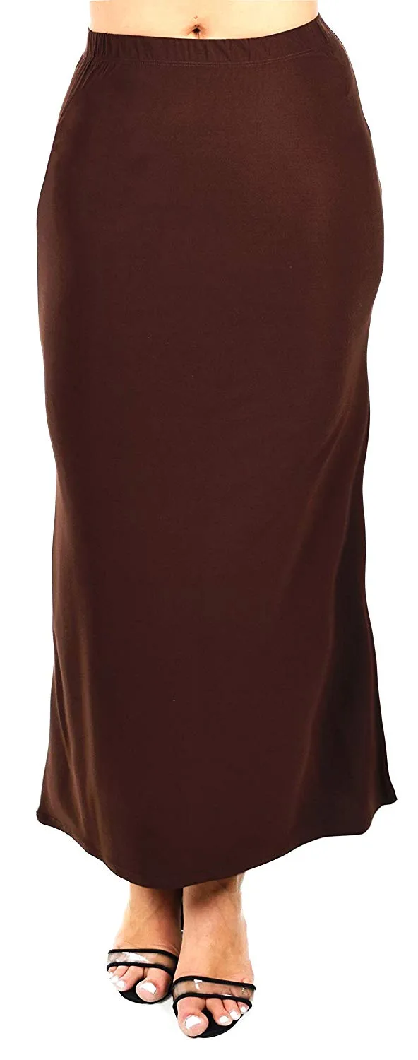 Dare2BStylish Women's Stretchy Office Maxi Pencil Skirt | Reg & Plus Sizes | Made in US