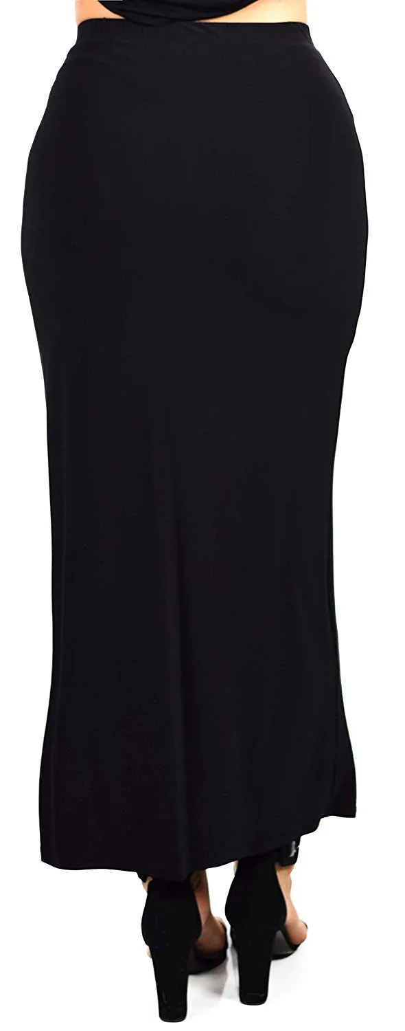 Dare2BStylish Women's Stretchy Office Maxi Pencil Skirt | Reg & Plus Sizes | Made in US