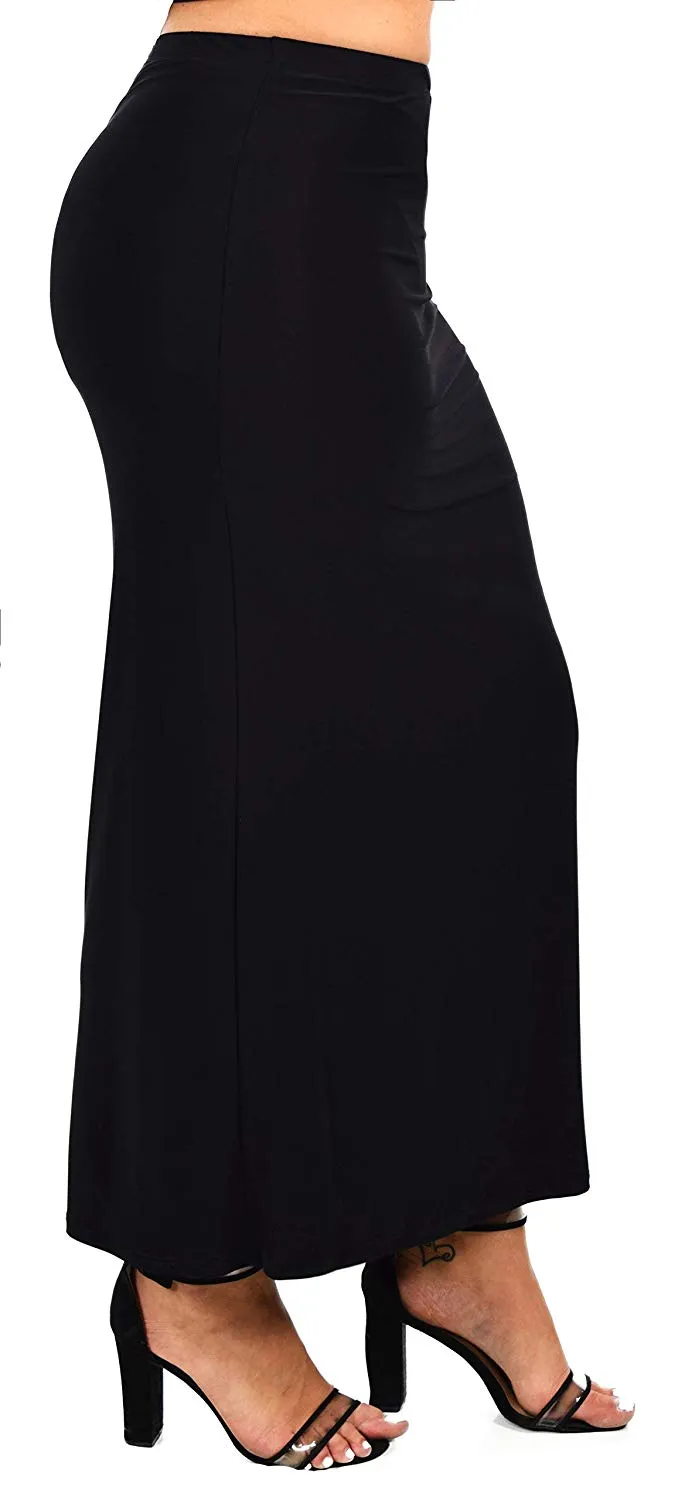 Dare2BStylish Women's Stretchy Office Maxi Pencil Skirt | Reg & Plus Sizes | Made in US