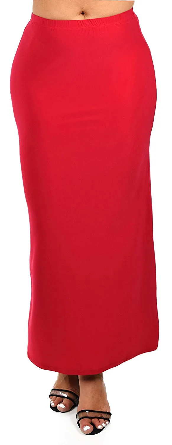 Dare2BStylish Women's Stretchy Office Maxi Pencil Skirt | Reg & Plus Sizes | Made in US