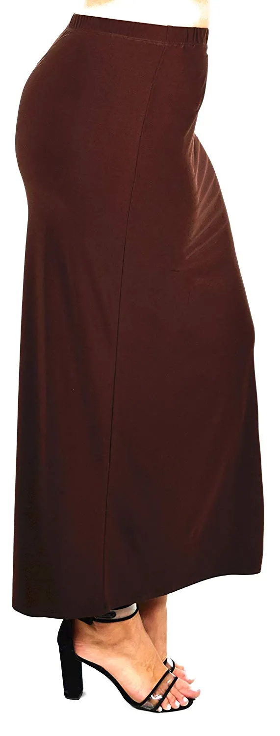 Dare2BStylish Women's Stretchy Office Maxi Pencil Skirt | Reg & Plus Sizes | Made in US