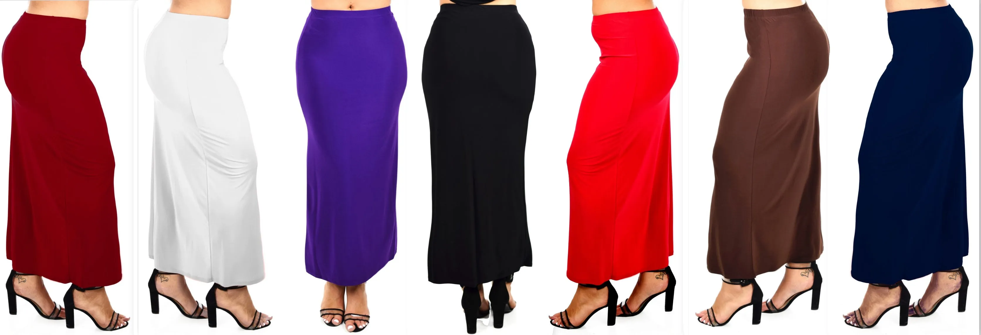 Dare2BStylish Women's Stretchy Office Maxi Pencil Skirt | Reg & Plus Sizes | Made in US