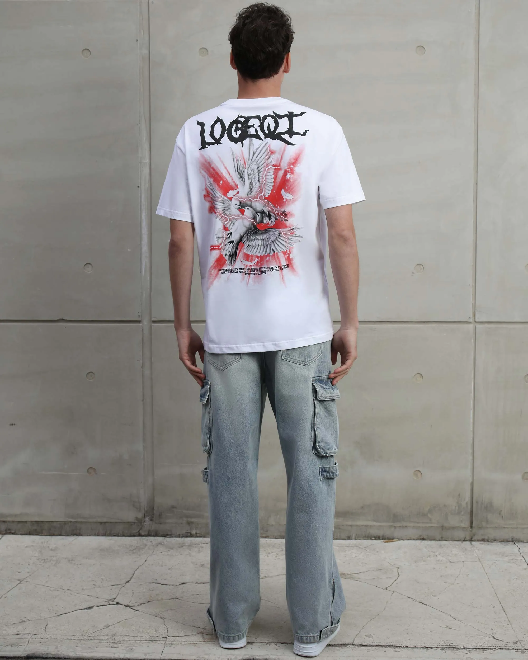 Distressed Blue Baggy Jeans with Cargo Design-Mexico Local Delivery