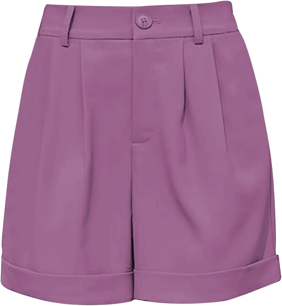 Dress Shorts for Women Dressy Casual Summer Pleated Tailored Back Elastic Waist Wide Legtrouser Shorts with Pockets
