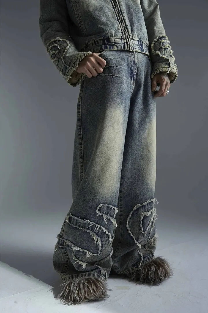 Embroidered Baggy Jeans