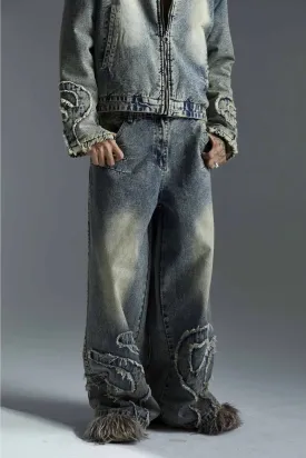 Embroidered Baggy Jeans