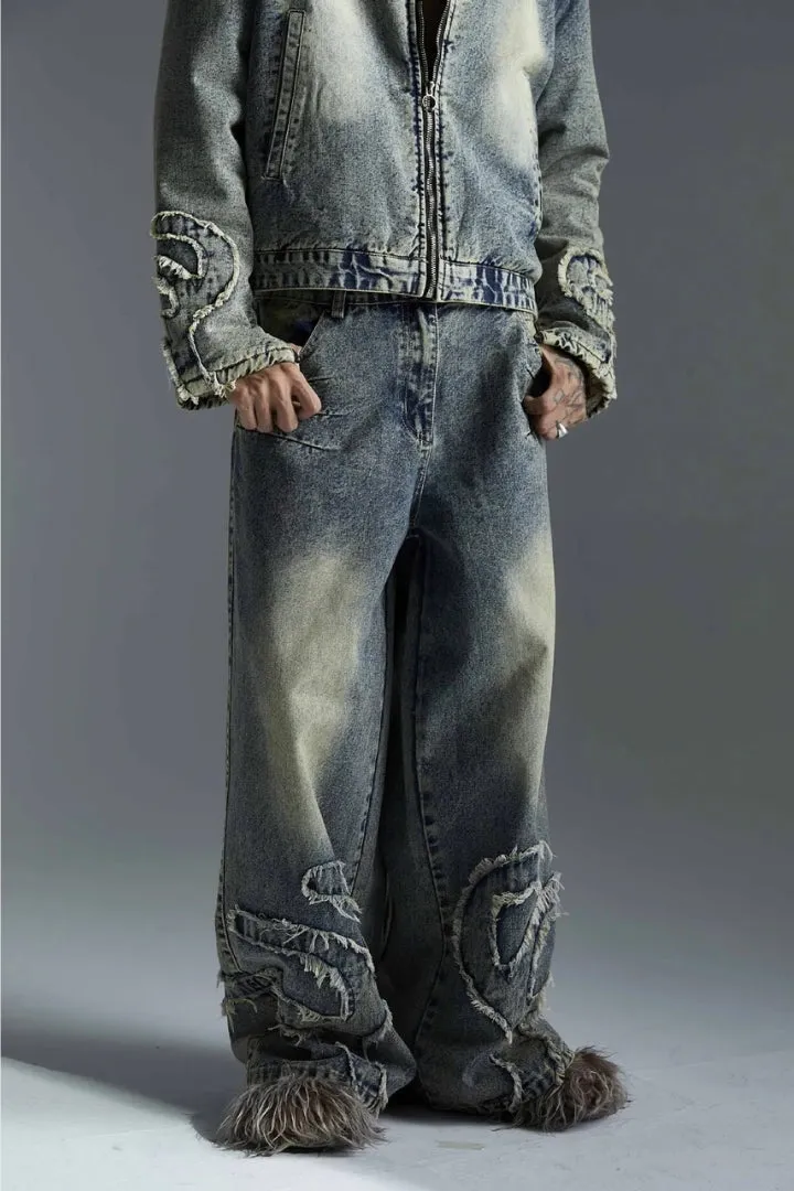 Embroidered Baggy Jeans