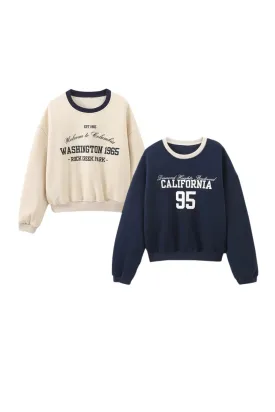 'Emery' Preppy Long-Sleeve Sweatshirt