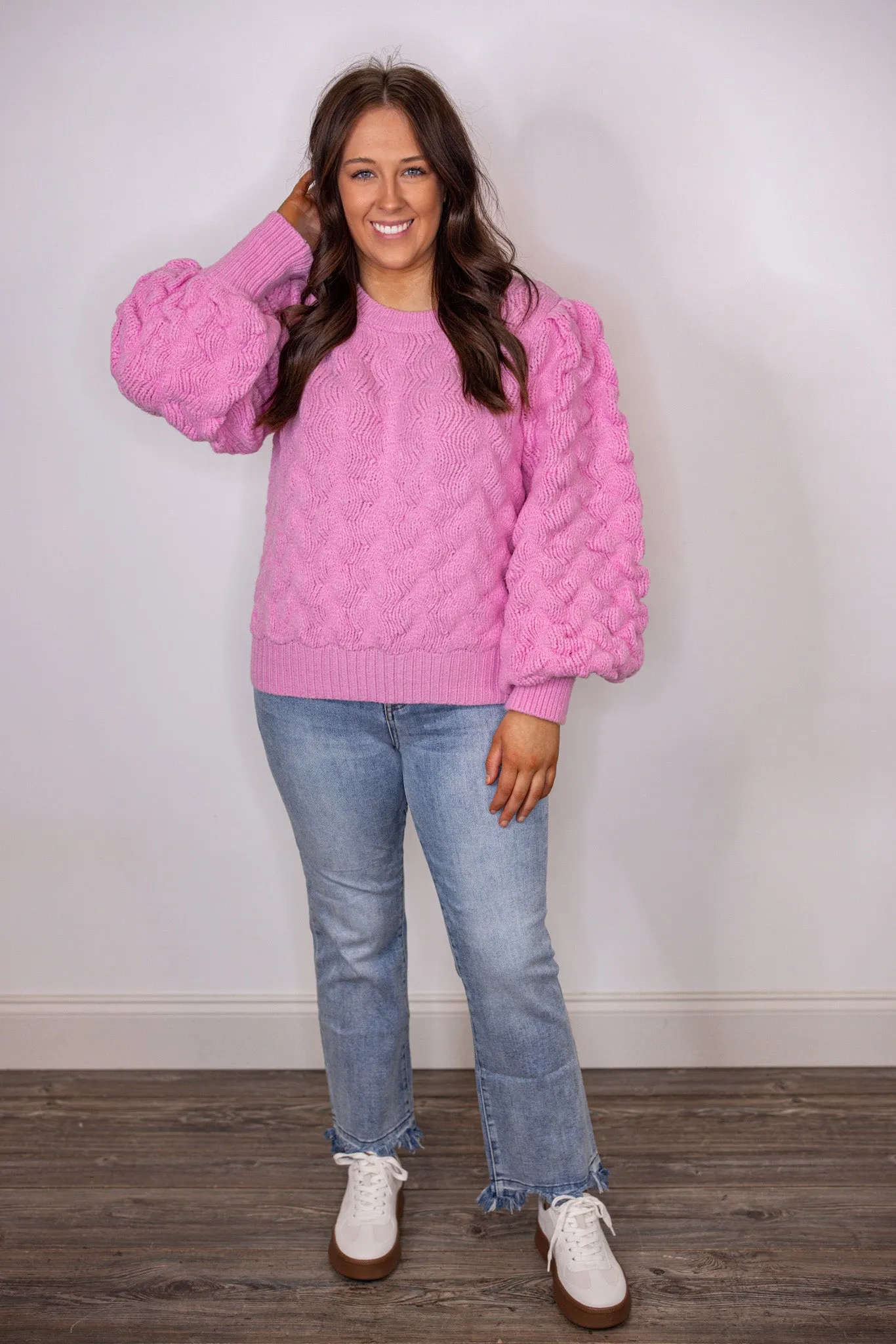 Everlasting Love Pink Textured Sweater