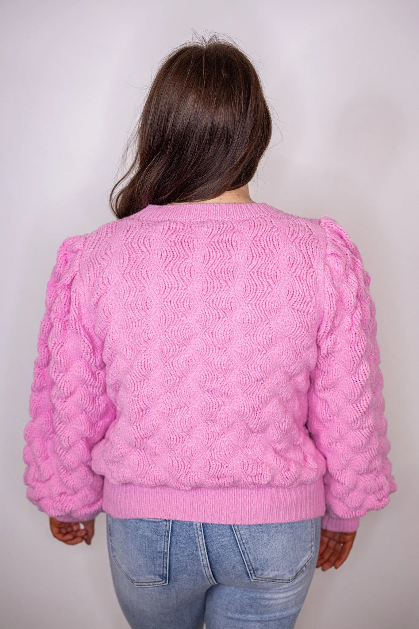 Everlasting Love Pink Textured Sweater
