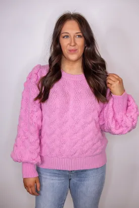 Everlasting Love Pink Textured Sweater