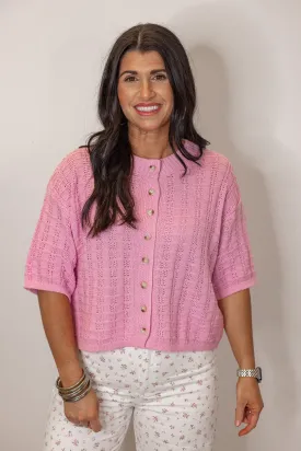 Feeling Sweet Pink Textured Sweater
