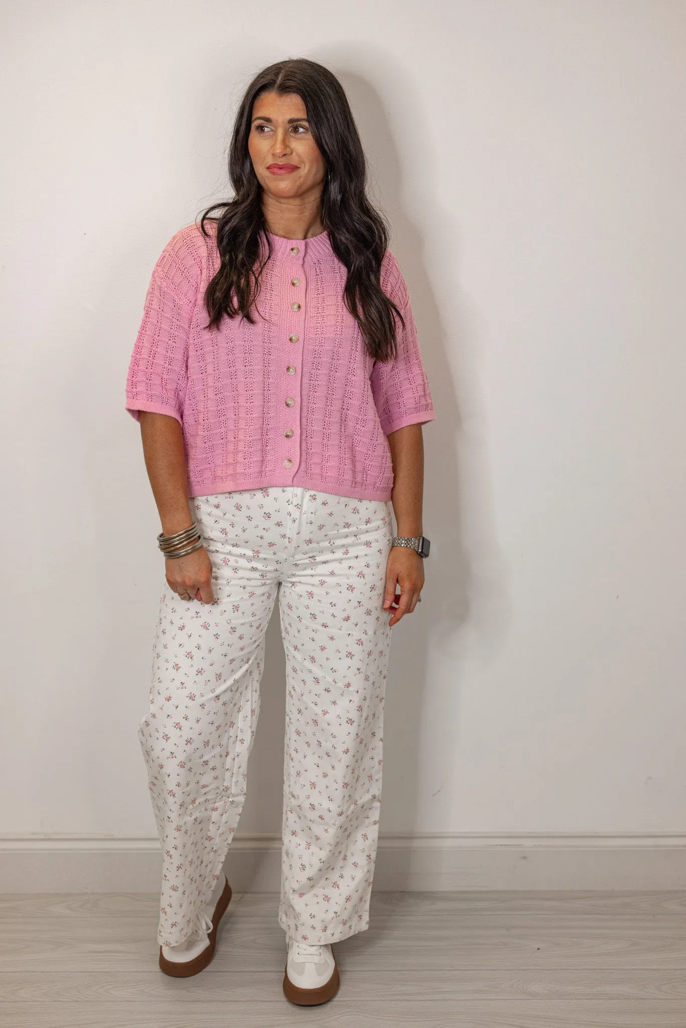 Feeling Sweet Pink Textured Sweater