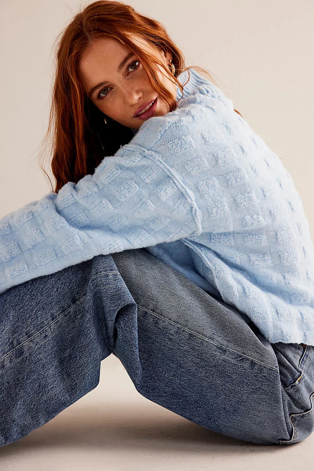 Free People Care FP Soul Searcher Mock Neck Sweater in Angel Falls Heather