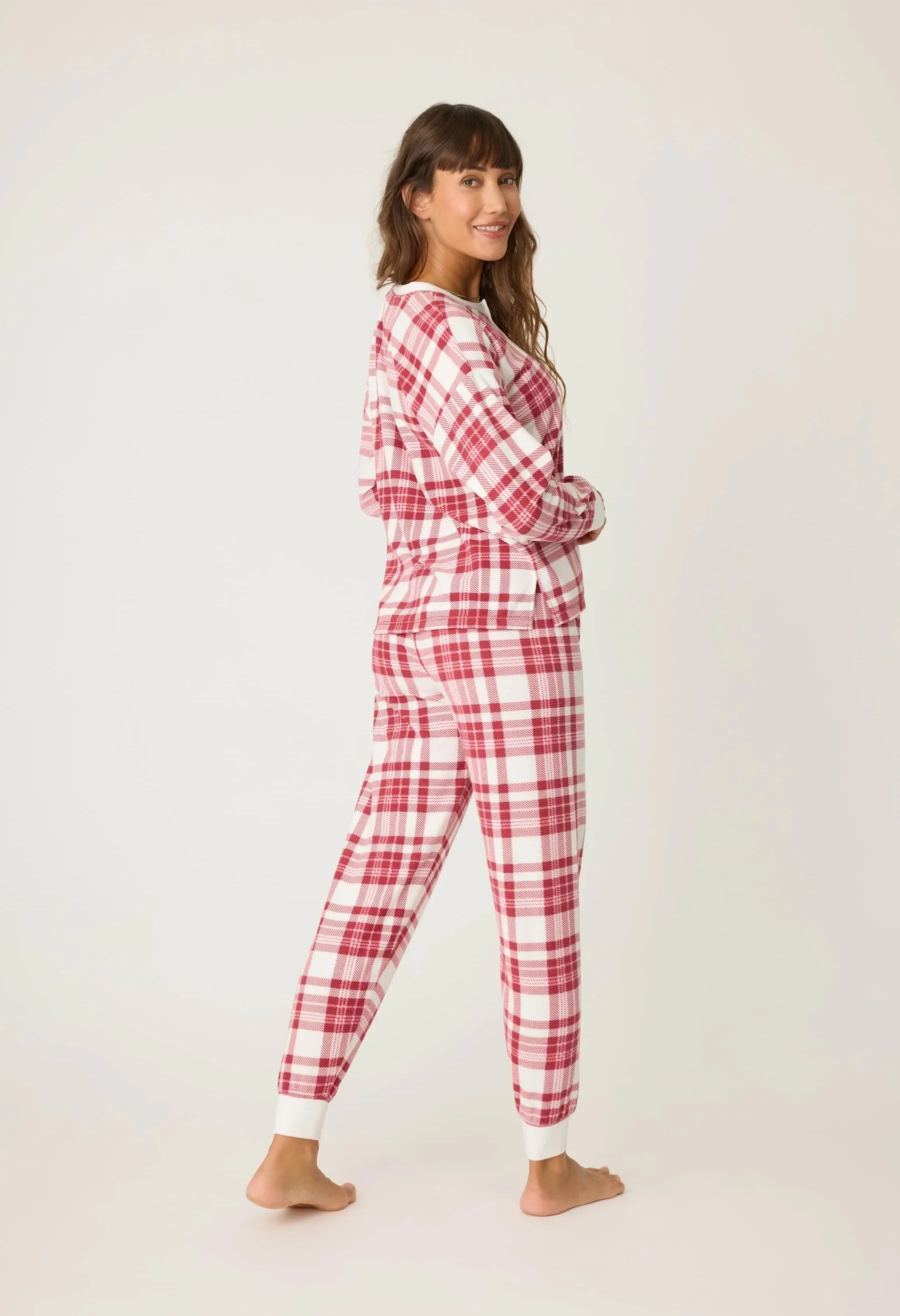 Full of Holiday Spirit Plaid Velour PJ Set