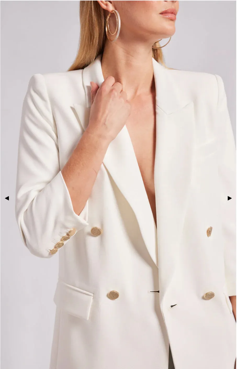 Generation Love Maxine Crepe Blazer- White
