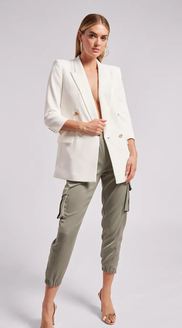 Generation Love Maxine Crepe Blazer- White