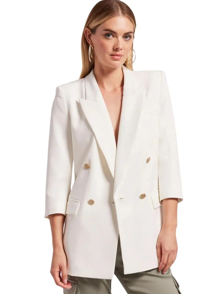 Generation Love Maxine Crepe Blazer- White