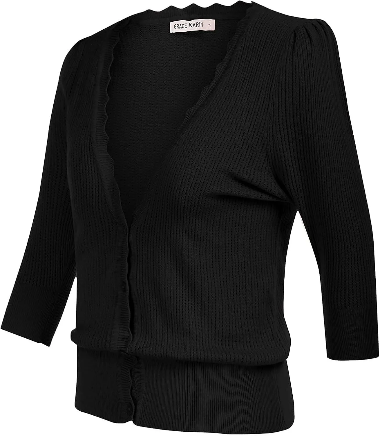 GRACE KARIN Womens Sweater Cropped Cardigan Knit Shrugs for Dresses Tops Button Down Lightweight Soft