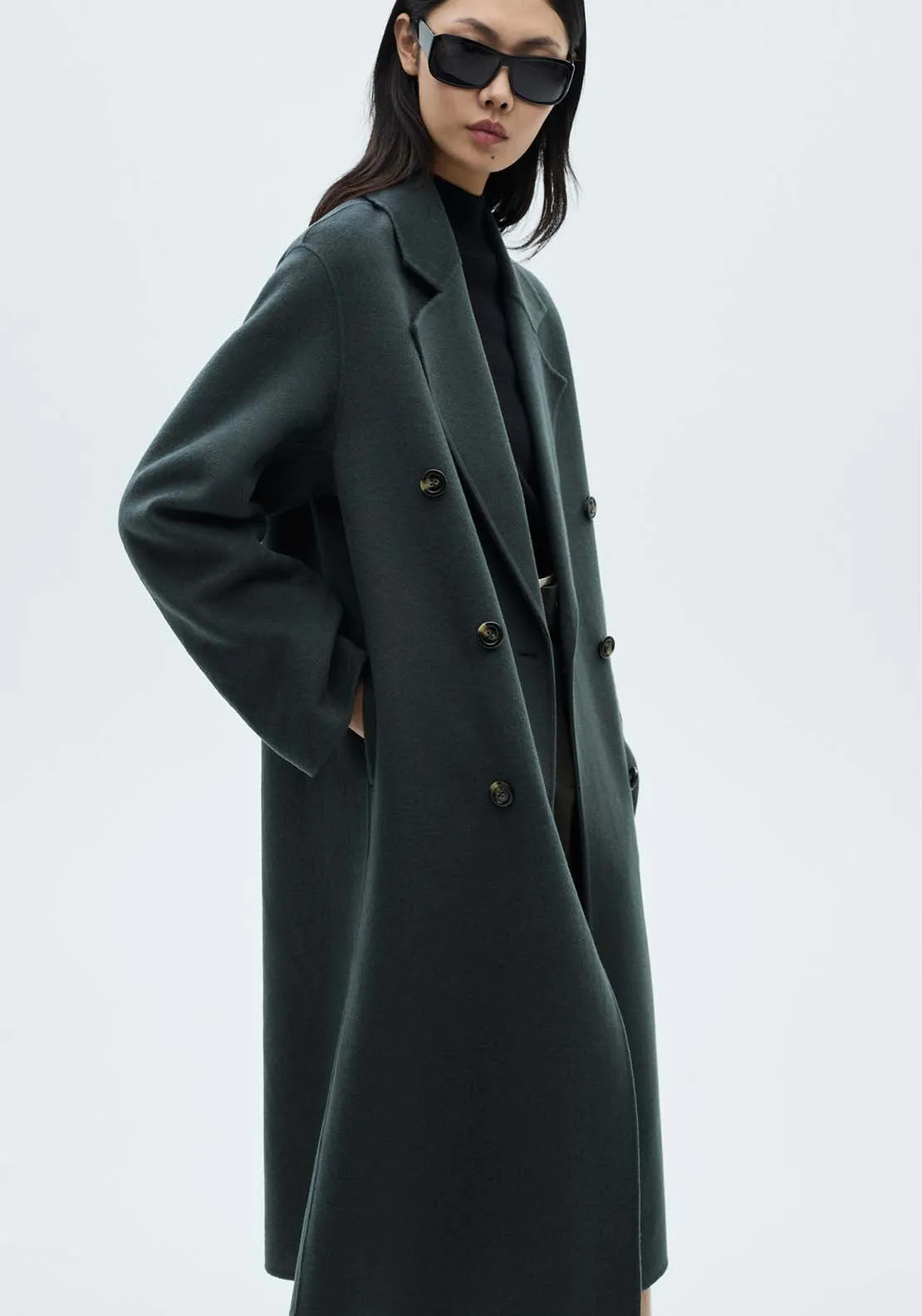Handmade oversized wool coat - Dark Blue
