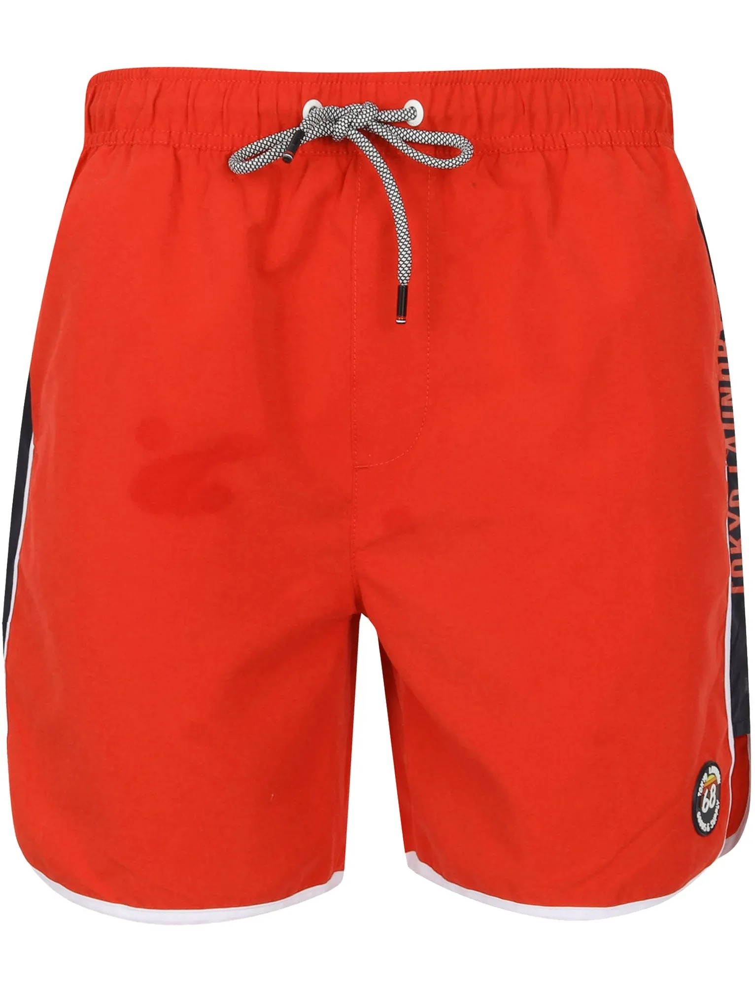 Haunani Runner Swim Shorts with Side Panels In Formula One Red - Tokyo Laundry