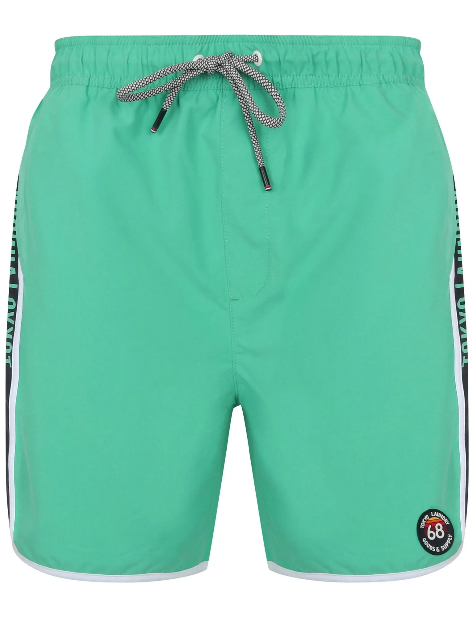 Haunani Runner Swim Shorts with Side Panels In Marine Green - Tokyo Laundry