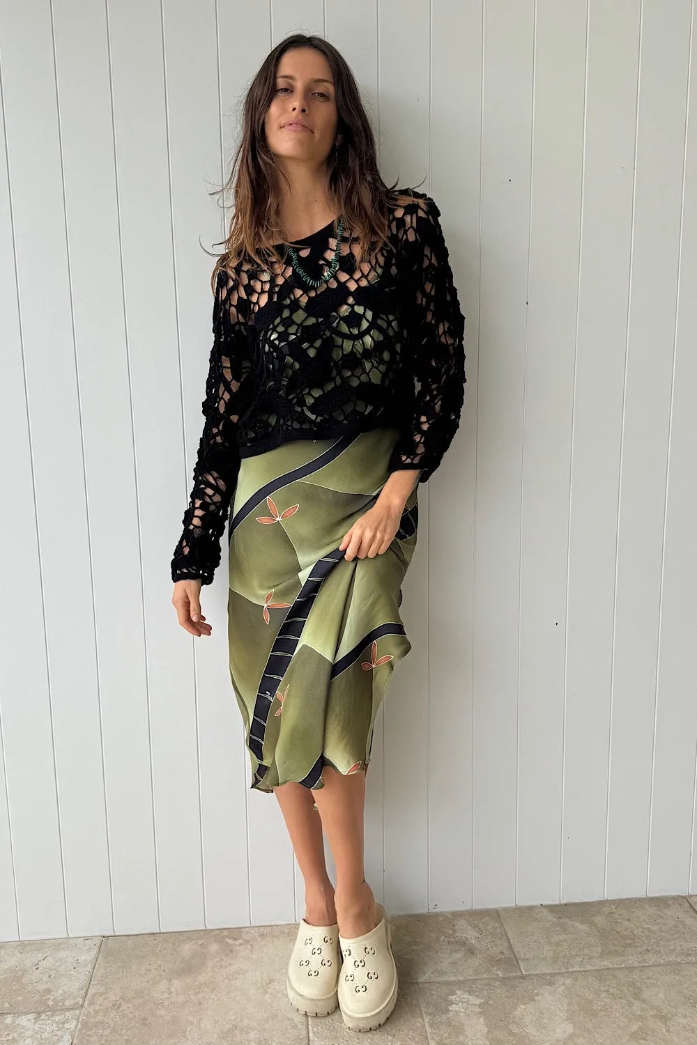 Heartbeat City Crochet Blouse - Black