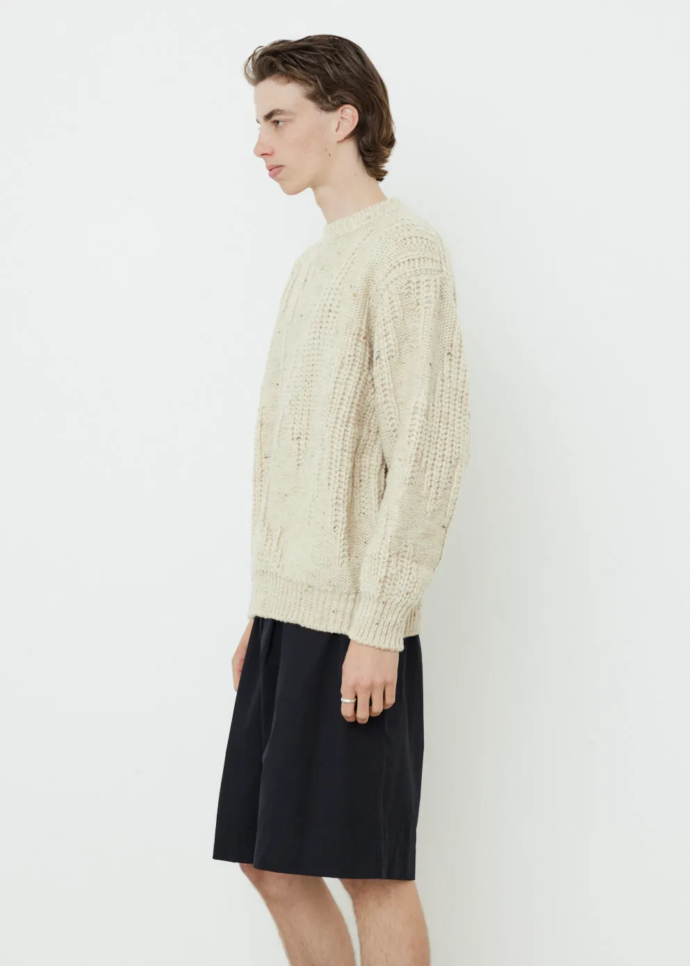 Irregular Knitted Crewneck Sweater