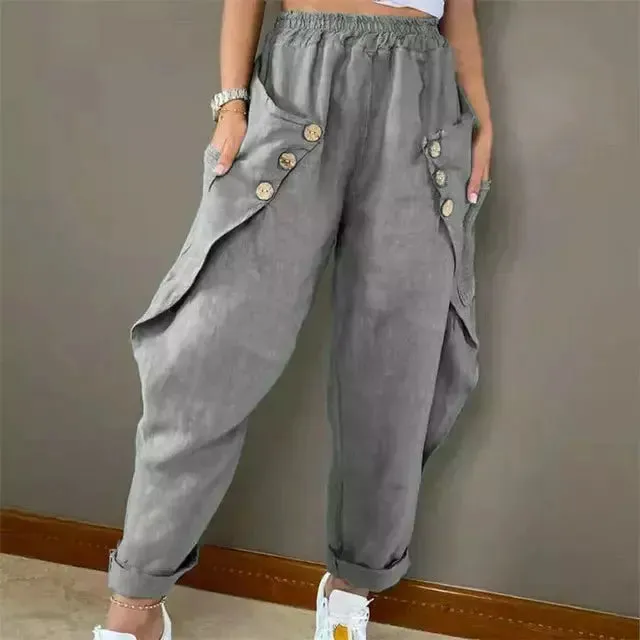 Ivyshape | Ankle-Length Casual Harem Pants