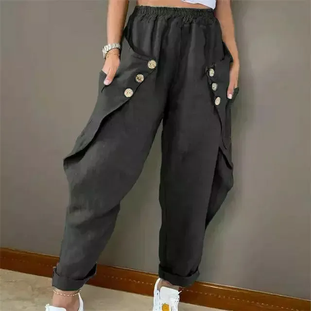 Ivyshape | Ankle-Length Casual Harem Pants