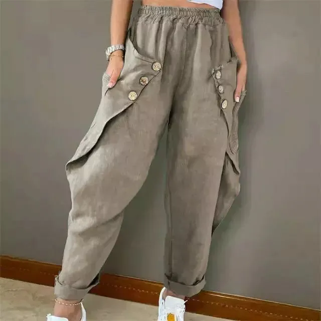 Ivyshape | Ankle-Length Casual Harem Pants