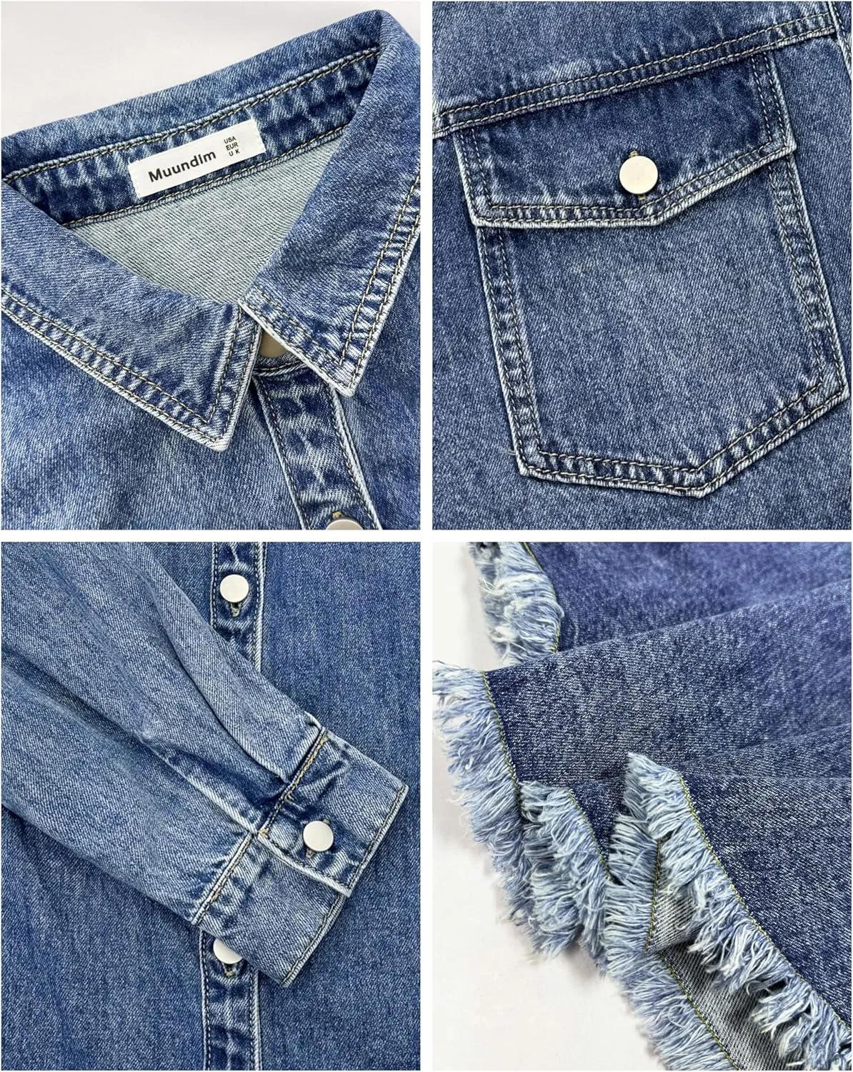 Jean Jacket for Women, Oversize Trendy Denim Jacket, Women's Loose Long Boyfriend Jean Jackets Coat